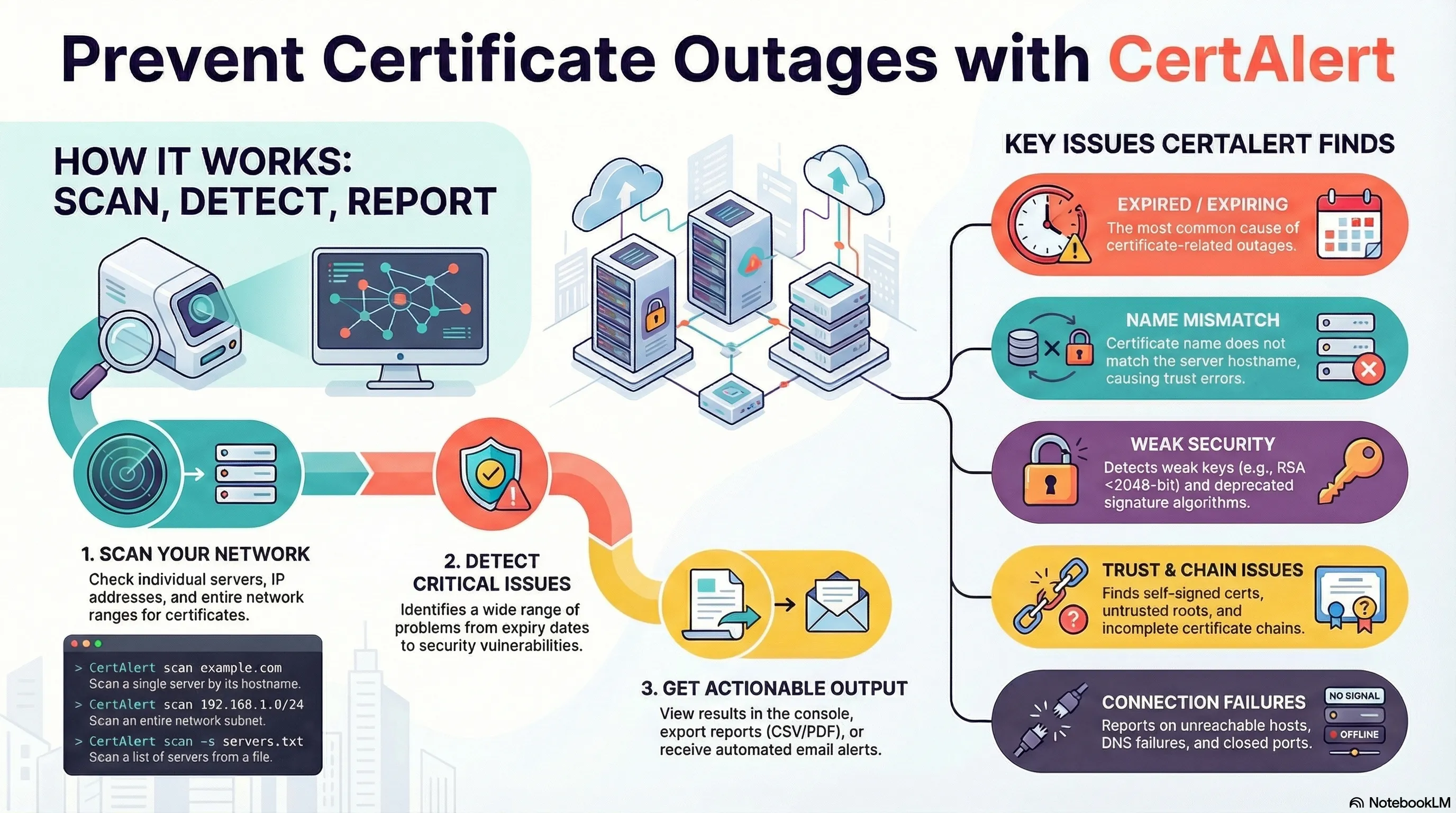 How CertAlert works: Scan, Detect, Report